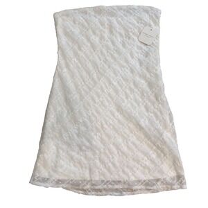 Altar'd State Off White Strapless Swiss Dot Lace Mini Dress S NWT Coquette